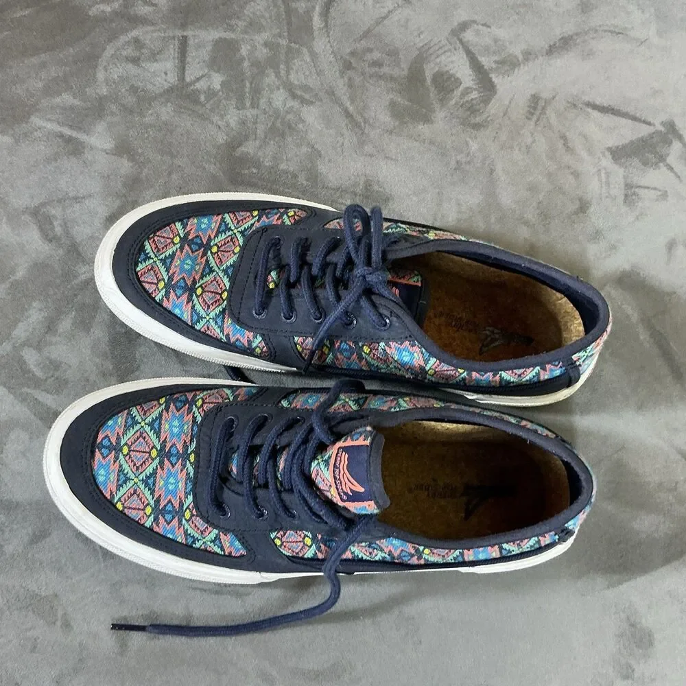 Mens Sperry Top Sider Soletide Oaxacan Print Sneakers 10.5 Eur 44 Navy Multi